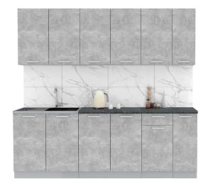 ГОТОВАЯ КУХНЯ ЛАЙТ 2,3 (БЕТОН/ БЕТОН)