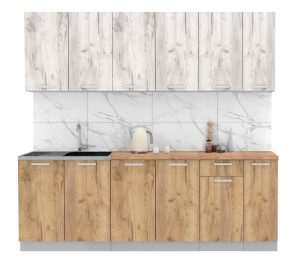 ГОТОВАЯ КУХНЯ ЛАЙТ 2,3 (ДУБ БЕЛЫЙ/ ДУБ ЗОЛОТОЙ)