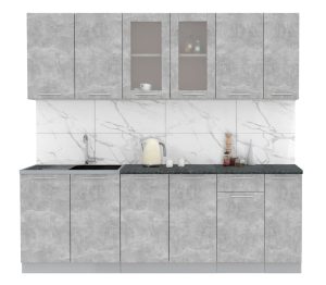 ГОТОВАЯ КУХНЯ МИЛА 2,3 (БЕТОН/ БЕТОН)