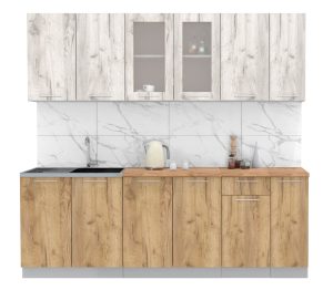 ГОТОВАЯ КУХНЯ МИЛА 2,3 (ДУБ БЕЛЫЙ/ ДУБ ЗОЛОТОЙ)