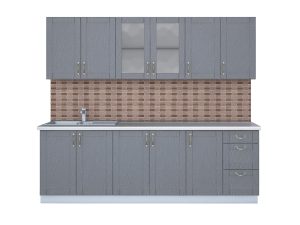 ГОТОВАЯ КУХНЯ КРАФТ 2,4А (ДУБ СЕРЫЙ/ ДУБ СЕРЫЙ)