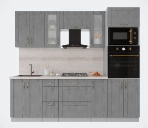 ГОТОВАЯ КУХНЯ КРАФТ 2,4 (ДУБ СЕРЫЙ/ ДУБ СЕРЫЙ)