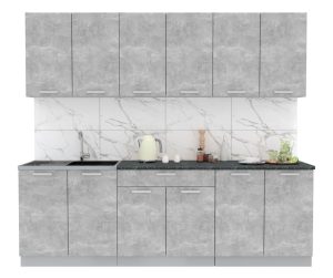 ГОТОВАЯ КУХНЯ ЛАЙТ 2,4 (БЕТОН/ БЕТОН)