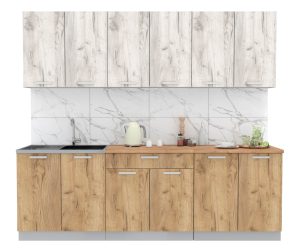 ГОТОВАЯ КУХНЯ ЛАЙТ 2,4 (ДУБ БЕЛЫЙ/ ДУБ ЗОЛОТОЙ)