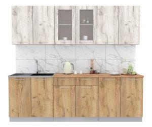 ГОТОВАЯ КУХНЯ МИЛА 2,4 (ДУБ БЕЛЫЙ/ ДУБ ЗОЛОТОЙ)