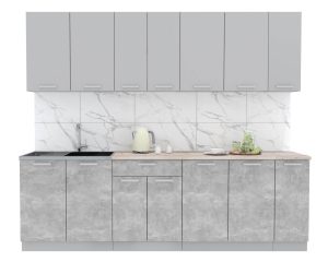 ГОТОВАЯ КУХНЯ ЛАЙТ 2,5 (СЕРЕБРО/ БЕТОН)