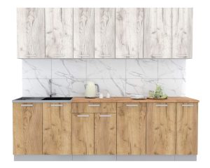 ГОТОВАЯ КУХНЯ ЛАЙТ 2,5 (ДУБ БЕЛЫЙ/ ДУБ ЗОЛОТОЙ)