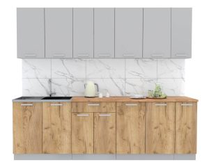 ГОТОВАЯ КУХНЯ ЛАЙТ 2,5 (СЕРЕБРО/ ДУБ ЗОЛОТОЙ)