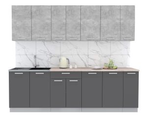 ГОТОВАЯ КУХНЯ ЛАЙТ 2,5 (БЕТОН/ АНТРАЦИТ)
