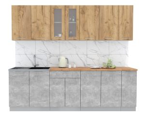 ГОТОВАЯ КУХНЯ МИЛА 2,5 (ДУБ ЗОЛОТОЙ/ БЕТОН)
