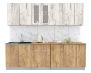 ГОТОВАЯ КУХНЯ МИЛА 2,5 (ДУБ БЕЛЫЙ/ ДУБ ЗОЛОТОЙ)