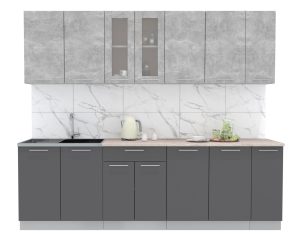 ГОТОВАЯ КУХНЯ МИЛА 2,5 (БЕТОН/ АНТРАЦИТ)