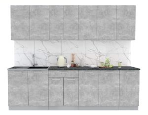 ГОТОВАЯ КУХНЯ ЛАЙТ 2,6 (БЕТОН/ БЕТОН)