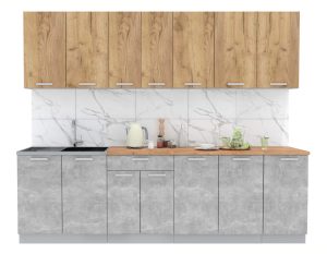 ГОТОВАЯ КУХНЯ ЛАЙТ 2,6 (ДУБ ЗОЛОТОЙ/ БЕТОН)