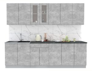 ГОТОВАЯ КУХНЯ МИЛА 2,6 (БЕТОН/ БЕТОН)