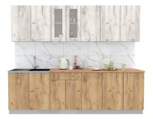 ГОТОВАЯ КУХНЯ МИЛА 2,6 (ДУБ БЕЛЫЙ/ ДУБ ЗОЛОТОЙ)