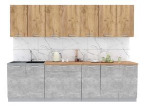 ГОТОВАЯ КУХНЯ ЛАЙТ 2,8 (ДУБ ЗОЛОТОЙ/ БЕТОН)