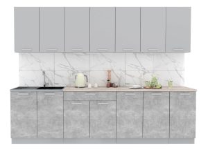 ГОТОВАЯ КУХНЯ ЛАЙТ 2,8 (СЕРЕБРО/ БЕТОН)