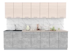 ГОТОВАЯ КУХНЯ ЛАЙТ 2,8 (ВУДЛАЙН КРЕМОВЫЙ/ БЕТОН)