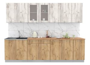 ГОТОВАЯ КУХНЯ МИЛА 2,8 (ДУБ БЕЛЫЙ/ ДУБ ЗОЛОТОЙ)