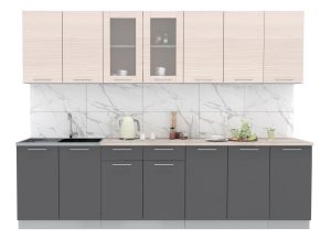 ГОТОВАЯ КУХНЯ МИЛА 2,8 (ВУДЛАЙН КРЕМОВЫЙ/ АНТРАЦИТ)