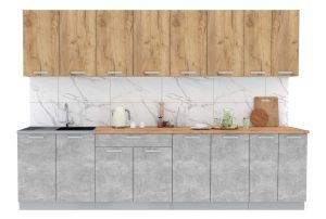 ГОТОВАЯ КУХНЯ ЛАЙТ 3,0 (ДУБ ЗОЛОТОЙ/ БЕТОН)