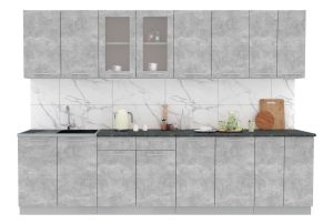 ГОТОВАЯ КУХНЯ МИЛА 3,0 (БЕТОН/ БЕТОН)