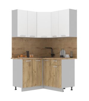 ГОТОВАЯ КУХНЯ ЛАЙТ 1,2X1,3 (БЕЛЫЙ/ ДУБ ЗОЛОТОЙ)