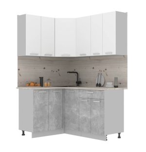 ГОТОВАЯ КУХНЯ ЛАЙТ 1,2X1,6 (БЕЛЫЙ/ БЕТОН)