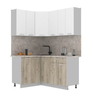 ГОТОВАЯ КУХНЯ ЛАЙТ 1,2X1,6 (БЕЛЫЙ/ ДУБ СЕРЫЙ)