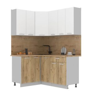 ГОТОВАЯ КУХНЯ ЛАЙТ 1,2X1,6 (БЕЛЫЙ/ ДУБ ЗОЛОТОЙ)