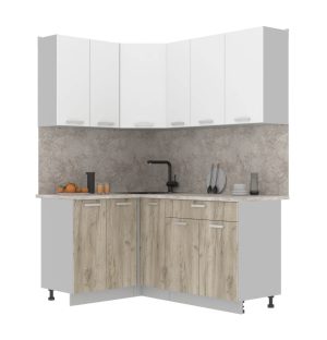 ГОТОВАЯ КУХНЯ ЛАЙТ 1,2X1,7 (БЕЛЫЙ/ ДУБ СЕРЫЙ)