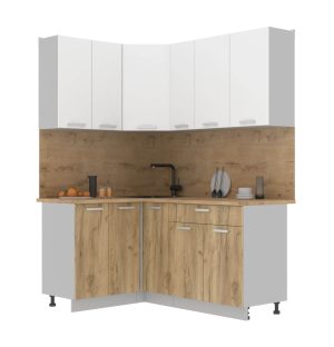 ГОТОВАЯ КУХНЯ ЛАЙТ 1,2X1,7 (БЕЛЫЙ/ ДУБ ЗОЛОТОЙ)