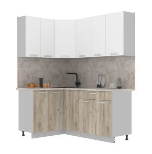 ГОТОВАЯ КУХНЯ ЛАЙТ 1,2X1,8 (БЕЛЫЙ/ ДУБ СЕРЫЙ)