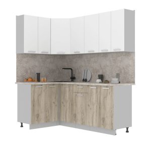 ГОТОВАЯ КУХНЯ ЛАЙТ 1,2X2,0 (БЕЛЫЙ/ ДУБ СЕРЫЙ)