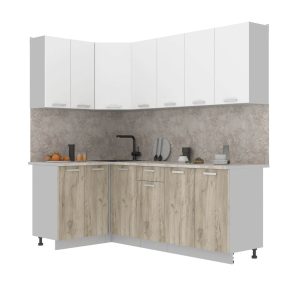 ГОТОВАЯ КУХНЯ ЛАЙТ 1,2X2,2 (БЕЛЫЙ/ ДУБ СЕРЫЙ)