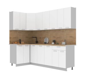 ГОТОВАЯ КУХНЯ ЛАЙТ 1,2X2,4 (БЕЛЫЙ/ БЕЛЫЙ)