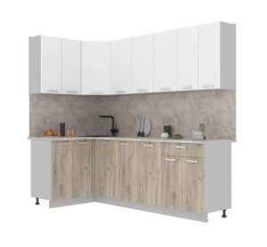 ГОТОВАЯ КУХНЯ ЛАЙТ 1,2X2,4 (БЕЛЫЙ/ ДУБ СЕРЫЙ)