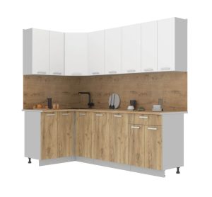 ГОТОВАЯ КУХНЯ ЛАЙТ 1,2X2,4 (БЕЛЫЙ/ ДУБ ЗОЛОТОЙ)