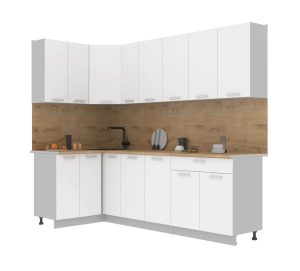 ГОТОВАЯ КУХНЯ ЛАЙТ 1,2X2,5 (БЕЛЫЙ/ БЕЛЫЙ)