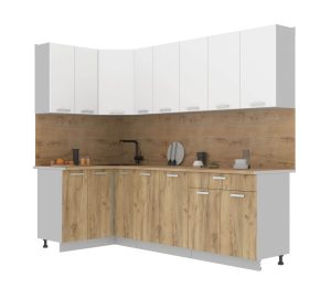 ГОТОВАЯ КУХНЯ ЛАЙТ 1,2X2,5 (БЕЛЫЙ/ ДУБ ЗОЛОТОЙ)