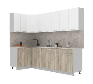 ГОТОВАЯ КУХНЯ ЛАЙТ 1,2X2,6 (БЕЛЫЙ/ ДУБ СЕРЫЙ)