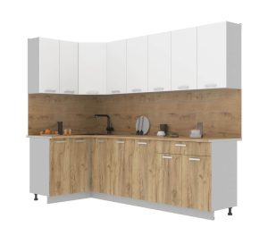 ГОТОВАЯ КУХНЯ ЛАЙТ 1,2X2,6 (БЕЛЫЙ/ ДУБ ЗОЛОТОЙ)