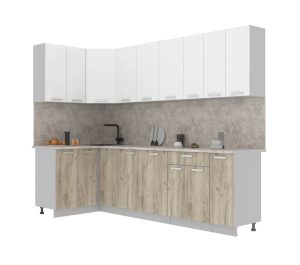 ГОТОВАЯ КУХНЯ ЛАЙТ 1,2X2,7 (БЕЛЫЙ/ ДУБ СЕРЫЙ)