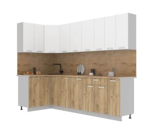 ГОТОВАЯ КУХНЯ ЛАЙТ 1,2X2,7 (БЕЛЫЙ/ ДУБ ЗОЛОТОЙ)