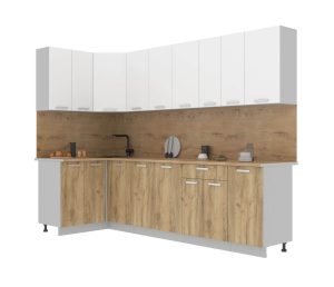 ГОТОВАЯ КУХНЯ ЛАЙТ 1,2X2,8 (БЕЛЫЙ/ ДУБ ЗОЛОТОЙ)