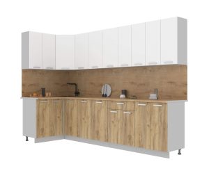 ГОТОВАЯ КУХНЯ ЛАЙТ 1,2X3,0 (БЕЛЫЙ/ ДУБ ЗОЛОТОЙ)