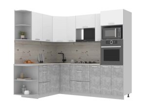 ГОТОВАЯ КУХНЯ ЛАЙТ 1,68Х2,4 (БЕЛЫЙ/БЕТОН)