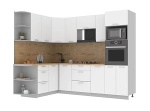 ГОТОВАЯ КУХНЯ ЛАЙТ 1,68Х2,6 (БЕЛЫЙ/БЕЛЫЙ)