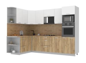 ГОТОВАЯ КУХНЯ ЛАЙТ 1,68Х2,8 (БЕЛЫЙ/ДУБ ЗОЛОТОЙ)